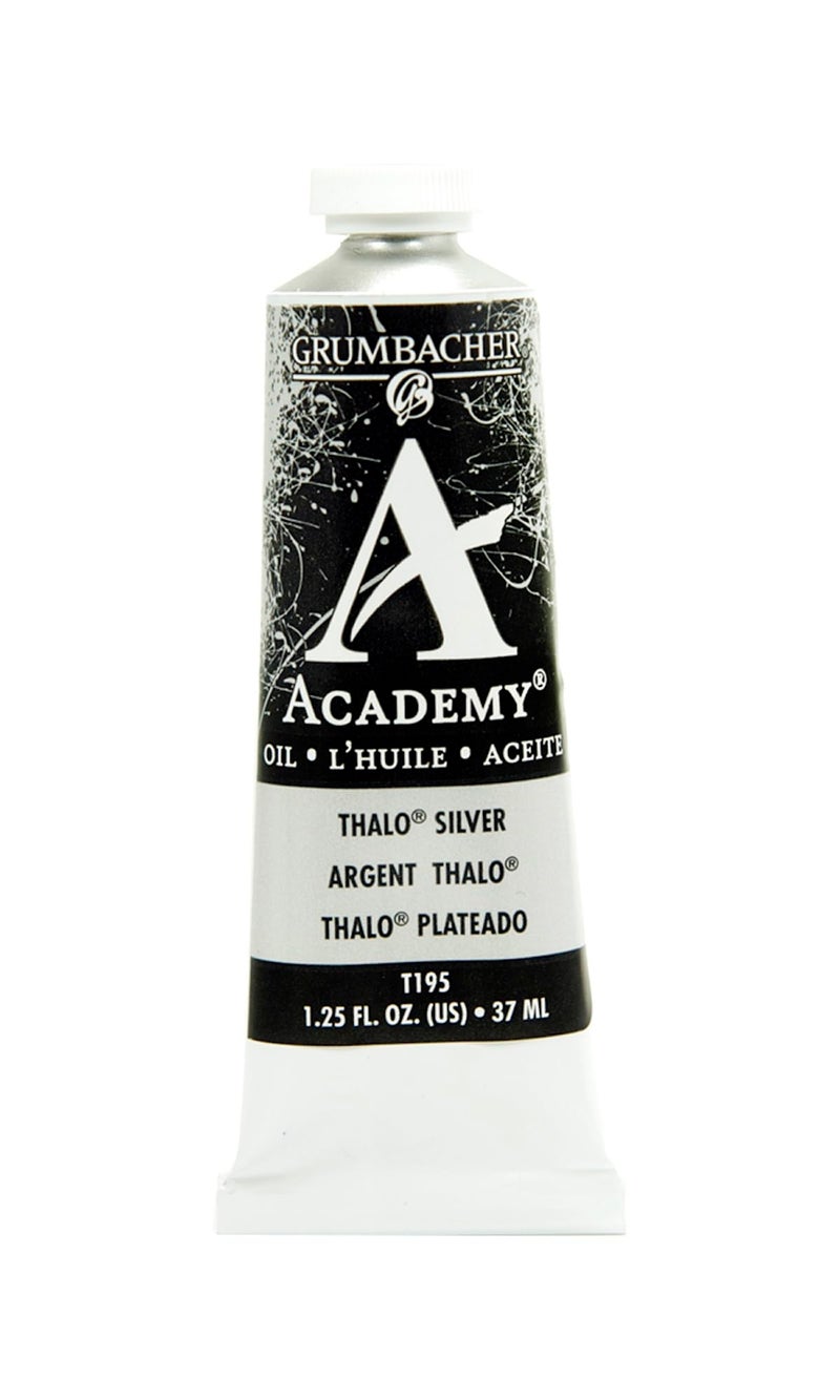 Grumbacher Academy Oil Paint, 37ml/1.25 Ounce, Thalo Silver (T195) - Image 1